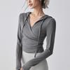 Ropa de Yoga con Capucha Nueva 2025 para Mujer, Secado Rápido, Aspecto Adelgazante, Camisetas Deportivas de Manga Larga para Correr, Pilates, Deportes, Ropa de Entrenamiento Fitness