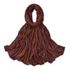 Item Mais Vendido Transfronteiriço: Cachecol Longo de Viscose Franzida com Borda Enrolada, Cor Sólida, para Mulheres, Versátil, Moderno, Confortável, Respirável, Xale Simples e Lenço de Cabeça