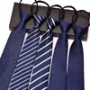 Corbata formal de negocios con cremallera para hombre, estilo coreano, profesional, decorativa, sin nudo, azul, negro y rojo, fácil de poner y quitar.