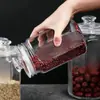 Pote de Vidro Selado Doméstico Transparente Lata de Chá Segura Cozinha Pote de Armazenamento de Grãos Pote de Armazenamento à Prova de Umidade Fabricante Atacado