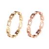 Anillo de Acero Titanio Oro Rosa 14K Hueco Cuadrado Minimalista Anillo Geométrico para Dedo Índice Mujer Venta al por Mayor Geométrico Hueco