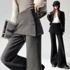 Pantalones de pana con forro polar de dos piezas de aspecto real para mujer Otoño/Invierno 2026 lana de arroz glutinoso cachemir cintura alta pantalones de pierna ancha de lana en capas