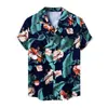 Comercio Exterior Transfronterizo Camisa de Manga Corta Nueva de Verano para Hombre Hoja de Arce Impresión Digital 3D Top Hawaiano de Playa
