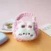 Monedero de Peluche Tejido de Dibujos Animados Ins Bolsa Portátil para Almacenamiento de Cables de Auriculares Bolsa Linda de Niña para Almacenamiento de Joyas