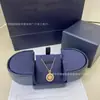 Versión Alta V Oro Hw Collar de Girasol para Mujer Oro Rosa 18K Colgante Redondo de Brújula Flor Placa Redonda Transmisión en Vivo