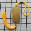 Los fabricantes suministran Colgante para coche de escritura en miniatura Shurangama Dabei cubierta de pan de oro embalaje en estuche de cuero
