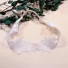 Faixa de Renda para Bebê com Bordado Floral para Sessões de Fotos de Mêsversário e Um Ano, Acessório de Cabelo para Bebê que Não Aperta