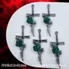 Accesorios de Estilo Oscuro Estilo Europeo y Americano Mariposa Negra Pistola Cruz de Rosa Colgante Pulsera de Cuentas DIY Collar