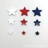 Decoração Temática de Dia da Independência Mista Tricolor 10-30mm 5mm Estrelas Lascas de Madeira Artesanato em Madeira 120 Peças/Pacote