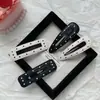 Pinza para el pelo de lunares de piel blanca y negra Estilo coreano Simple Versátil Pasador Pinza lateral Accesorio para el cabello