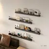 Estante de pared de hierro para libros y periódicos, decoración de pared para sala de estar, estante para revistas y libros ilustrados, estante para almacenamiento de discos de vinilo