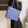 Bolsa de Ombro Transversal de EVA com Furos para Mulheres Bolsa de Praia de Gelatina para Viagem Bolsa de Maquiagem da Moda para Mulheres