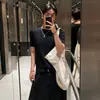 Camiseta de Manga Corta MYQ con Textura de Canalé para Hombre, Camiseta de Verano Ajustada con Cuello Redondo, Top Coreano Limpio para el Trabajo