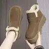 Sapatos estilo Birkenstock com sola grossa e forro de fleece, nova coleção de inverno 2026, sapatos femininos de algodão, que aumentam a altura, com forro de pelúcia, espessados para aquecimento e botas de neve antiderrapantes