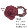 Cinturón fino informal combinable con flores grandes para mujer, cadena de cintura con nudo dulce, cinturón de vestir decorativo con borlas y cuerda larga coreana