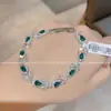 Pulseira Fashion Estilo Europeu e Americano Brilhante Diamante Oval Zircônia Colorida Luxo Leve Design de Nicho Temperamento de Alto Padrão Iluminador Joia Versátil