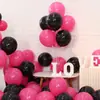 Conjunto de 30 Balões Rosa Vermelho e Preto Balões Espessos Layout de Cena de Aniversário Infantil Decoração de Casamento Feriado
