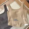 Novo Colete de Ombro Largo Feminino de Verão com Bojo Integrado para Usar por Baixo ou por Cima Costas Bonitas Slim-fit Top Curto Base para Mulheres