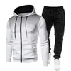 Conjunto de moletom com zíper e estampa de bolinhas, estilo europeu e americano, com forro de fleece para outono e inverno, unissex.