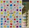 Pegatinas para Uñas con Textura de Caramelo Gelatina Dopamina 3D Coloridas Frijol Cara Sonriente Pegatinas para Uñas Modelo Sl