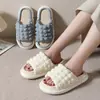 Lindas Pantuflas de Lino para Mujer Cuatro Estaciones Interiores Hogar Suela Gruesa Antideslizantes Absorbentes de Sudor Primavera Otoño Sensación de Algodón Lino Pantuflas Frescas Verano