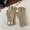 Guantes de Punto para Mujer, Estilo Coreano de Invierno, Lindos, Engrosados, Cálidos, Pantalla Táctil, Guantes para Coche Eléctrico, de Punto, Resistentes al Viento de Invierno