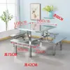 Mesas y Sillas de Acero Inoxidable para Comedor para 4, 6 u 8 Personas en Cantinas Escolares, para Estudiantes, de Fábrica, de Obra o de Supermercado