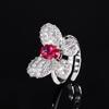 Otoño e invierno nueva joyería traje de joyería moda aretes de mariposa collar anillo rubí natural para mujer productos dulces