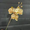 Flores de Nochevieja, Flores Artificiales Doradas, Eucalipto Dorado, Hortensia, Abanico Dorado, Hojas de Ginkgo, Cubo de la Fortuna, Arreglo Floral, Hojas, Flores de Plástico