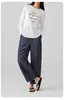 Pantalones Cropped Rectos de Pierna Ancha para Mujer, Verano 2026, Frescos al Tacto, Cintura con Volantes, Sueltos, Casuales, Delgados, para Personas Petites