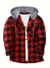 Amazon Explosions Talla Europea y Americana Hombre Moda Neoyorquina Tendencia Sudadera con Capucha Cuadros Sudadera con Capucha de Franela