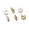 Pacote de ouro galvanizado 14k Espaçador de roda de zircônio de retenção de cor frisado DIY artesanal pulseira de contas acessórios de colar