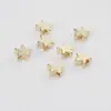 Miçangas Espaçadoras Estrela de Cinco Pontas em Latão com Design Brilhante em Formato de Coração, Adequadas para Pulseiras e Colares DIY