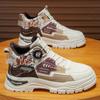 Botas Masculinas de Cano Alto Outono Juventude Esportivas Impermeáveis Resistentes ao Desgaste Antiderrapantes Sola Grossa Casuais Roupa de Trabalho Botas com Botão Giratório