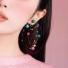 2024 nuevo diseño aretes color fuegos artificiales personalidad no choca aretes interesantes clip para la oreja con cuentas corazón de niña