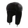 Chapéu de inverno para esqui masculino com proteção para as orelhas, à prova de frio e quente, chapéu estilo Lei Feng para mulheres, à prova de vento para ciclismo ao ar livre, com forro de fleece e algodão espesso