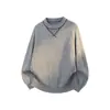 Nuevo suéter de diseño estructural para hombre, cuello redondo, simple, grueso, tejido casual, suéter de punto de manga larga