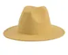 Gorros de Lana Transfronterizos Europeos y Americanos para Aliexpress, Sombreros Jazz Estilo Británico, Sombreros Lisos de Ala Ancha de Color Sólido para Hombre, Sombreros de Fieltro Estilo Padre-Hijo