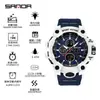 Nuevo Reloj Electrónico Transfronterizo Sanda para Hombre, Deportivo, Resistente al Agua, Luminoso, Doble Pantalla, Multifunción, Modelo Popular