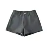2026 Principios de Otoño Shorts tipo Blazer Casual de Tiro Alto para Mujer Retro Americano Color Sólido Delgados Sueltos de Corte A Pantalones Cortos de Pierna Ancha