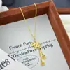 Tienda de Oro Mismo Estilo Chapado en Oro Lujo Ligero Diseño de Nicho Collar Colgante de Unicornio Hielo Triturado para Uso Diario con Suéteres