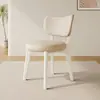 Cadeira de Jantar em Madeira Maciça para Uso Doméstico, Cadeira Moderna Estilo Creme com Almofada Macia, Banqueta de Jantar, Cadeira para Reunião de Hotel, Cadeira de Jantar de Luxo Leve com Encosto, Outros