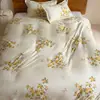Conjunto de cuatro piezas estilo pastoral de verano, fresco y refrescante, hecho de algodón con aloe vera, transpirable y ligero, juego de ropa de cama para uso doméstico