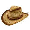 Sombrero de Vaquero Occidental de Moda Sombrero de Paja Pintado en Spray Ecológico Europeo y Americano Bandera Personalizada para Publicidad Sombrero de Tela de Papel con Graffiti Fábrica Personalizada
