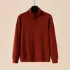 Sudadera casual de hombre con media cremallera, tejido gofrado de terciopelo, manga larga, top cómodo y cálido para otoño e invierno, camiseta interior