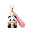 Colgante de Panda Rojo Oriental Lindo de Dibujos Animados DIY Fábrica Creativa Llavero de Goma Blanda de PVC Llavero Personalizado para Bolsos