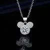 Xiaohongshu Kuaishou Douyin Influenciador Live Colar Banhado a Prata Pedra de Alto Carbono Diamante Quadrado Gota Forma de Pera Pingente Feminino Atacado