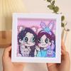 Enfeites de Pintura de Diamante, Adesivos de Desenho Animado DIY Fofos Feitos à Mão, Porta-Retratos de Acrílico, Pinturas Decorativas, Decorações para Quarto e Sala de Estar no Atacado