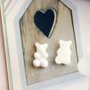 Ins Cor de Doce Japonês Urso Fofo com Glitter Resina DIY Joias Feitas à Mão Brincos Brincos Stud Acessórios Material