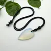 Collar Colgante de Cuerda con Forma de Gota de Agua Corazón de Cristal de Piedra Natural 40*22mm Joyería de Moda Europea y Americana Artículos Transfronterizos